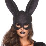 Блискуча маска кролика Leg Avenue Glitter masquerade rabbit mask Black