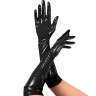 Глянсові вінілові рукавички Art of Sex - Lora, розмір M, колір Чорний