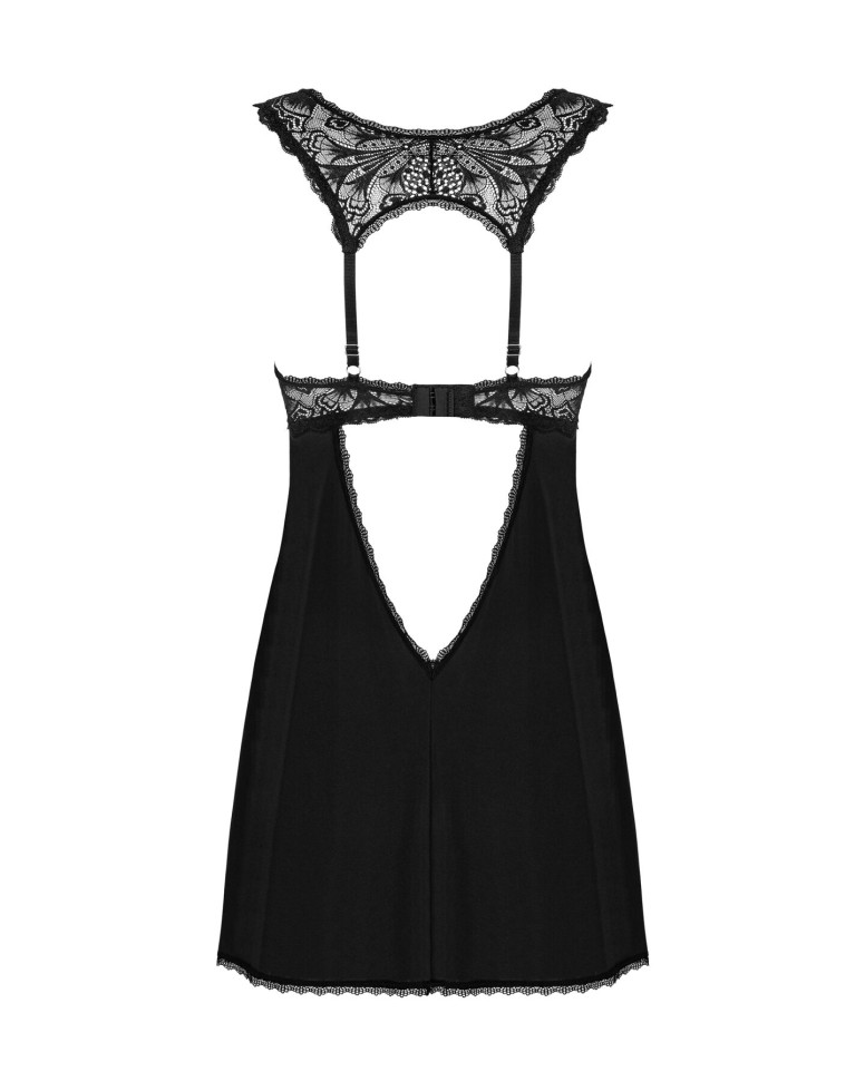 Obsessive Donna Dream babydoll - сексуальна сорочка з мереживом та стрінги, M/L (чорний)