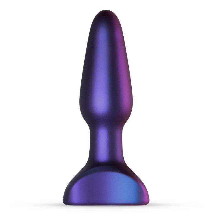 Анальна пробка Hueman, з вібрацією, фіолетова, 3,8 см