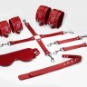 Набір Feral Feelings BDSM Kit 5 Red, наручники, поножі, конектор, маска, паддл