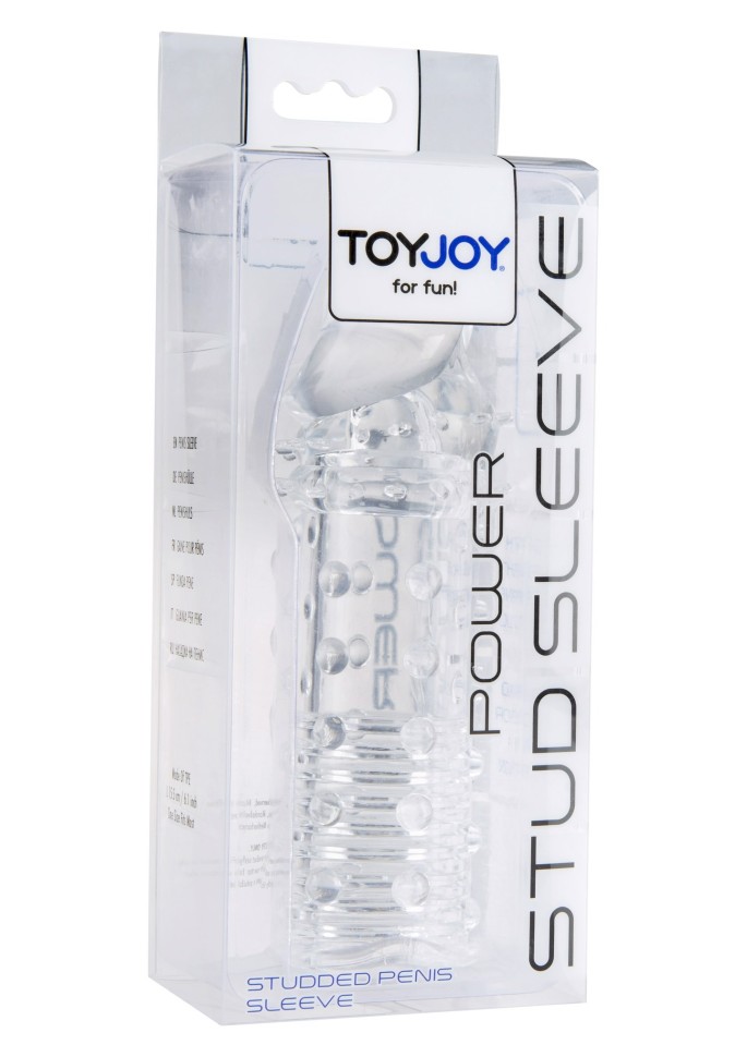 Насадка удлиняющая рельефная Toy Joy прозрачная, 15.5 х 3 см