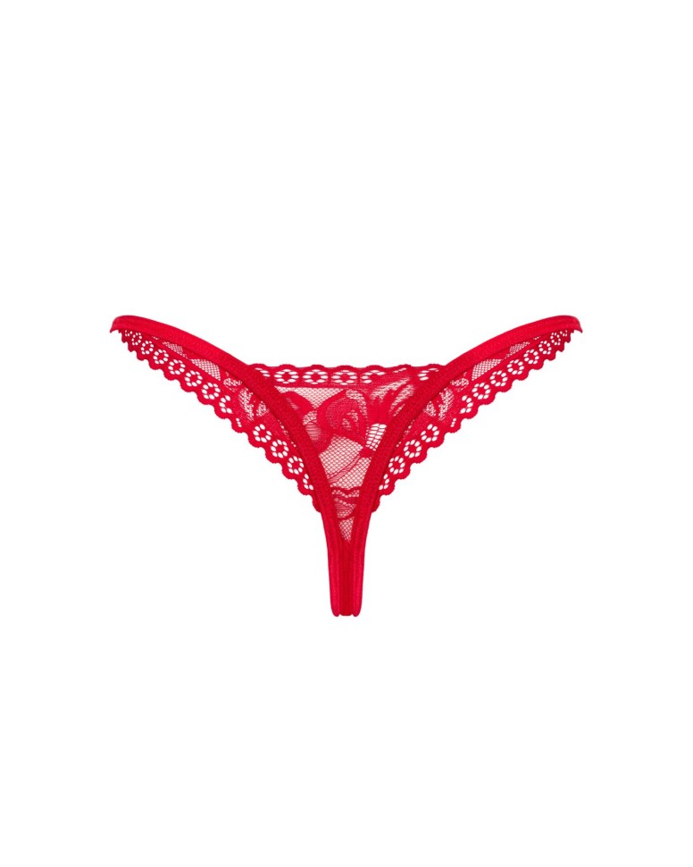 Obsessive Lacelove thong - мереживні еротичні стрінги, XS/S (червоний)