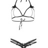 Leg Avenue Open cup bra and pearl panty OS Black
