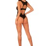 Obsessive Donna Dream crotchless teddy - еротичне боді з відкритою промежиною, XL/XXL (чорний)