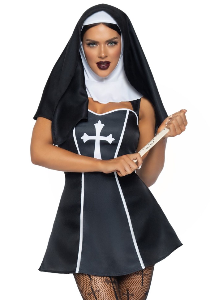 Leg Avenue - Naughty Nun - Сексуальний костюм черниці, S
