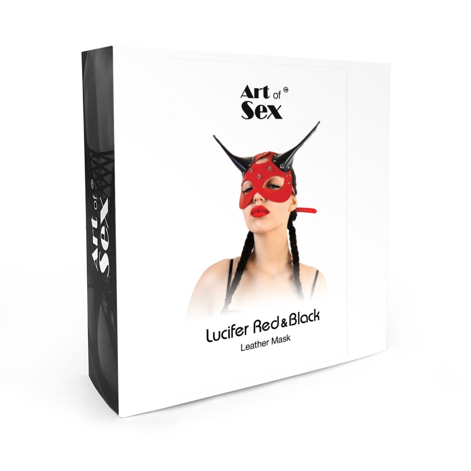 Шкіряна маска Art of Sex - Lucifer Red&Black